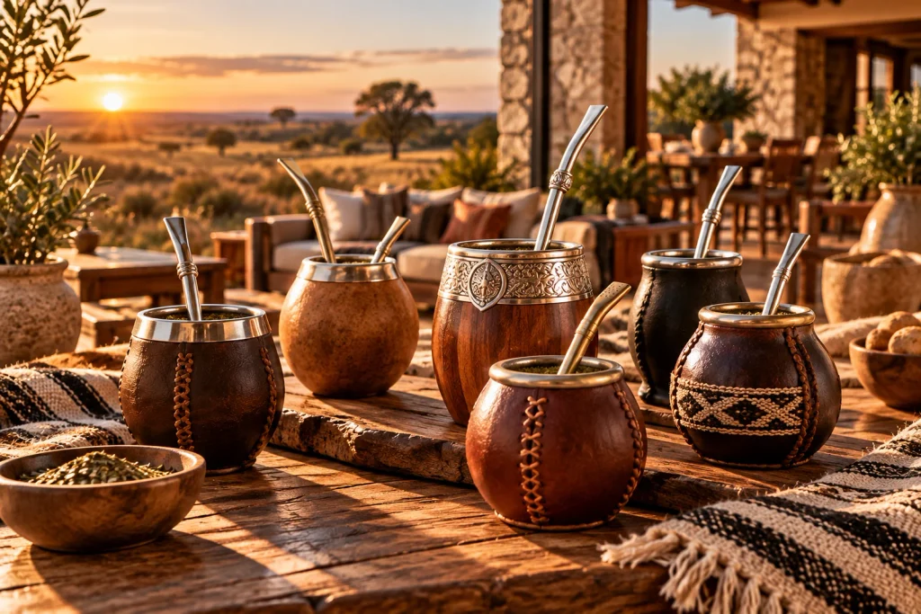 Traditional and premium Argentine mates crafted in leather, wood and metal with artisanal details.