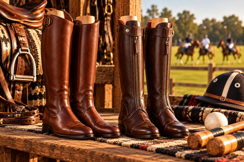 Argentine leather riding and polo boots handcrafted for equestrian use